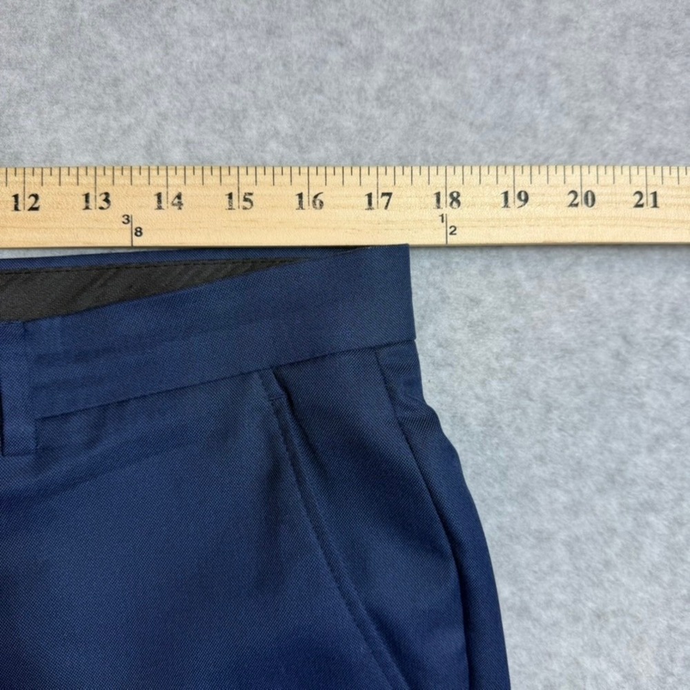 Alfani Dress Pants Mens 34W 30L Blue Slim Fit Flat Front - Picture 9 of 10